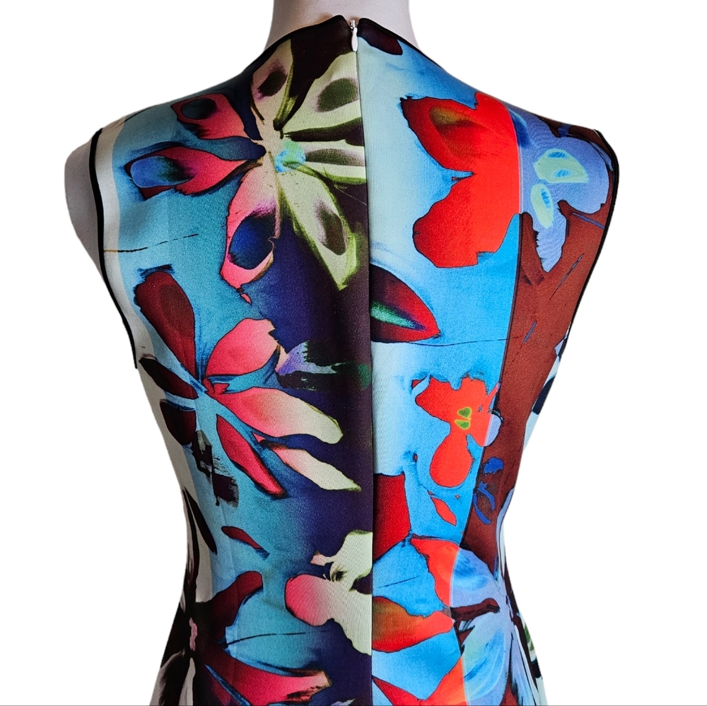 Clover Canyon Dream Daily Floral Print Scuba Sheath Dress Size Medium Stretchy - Picture 9 of 16